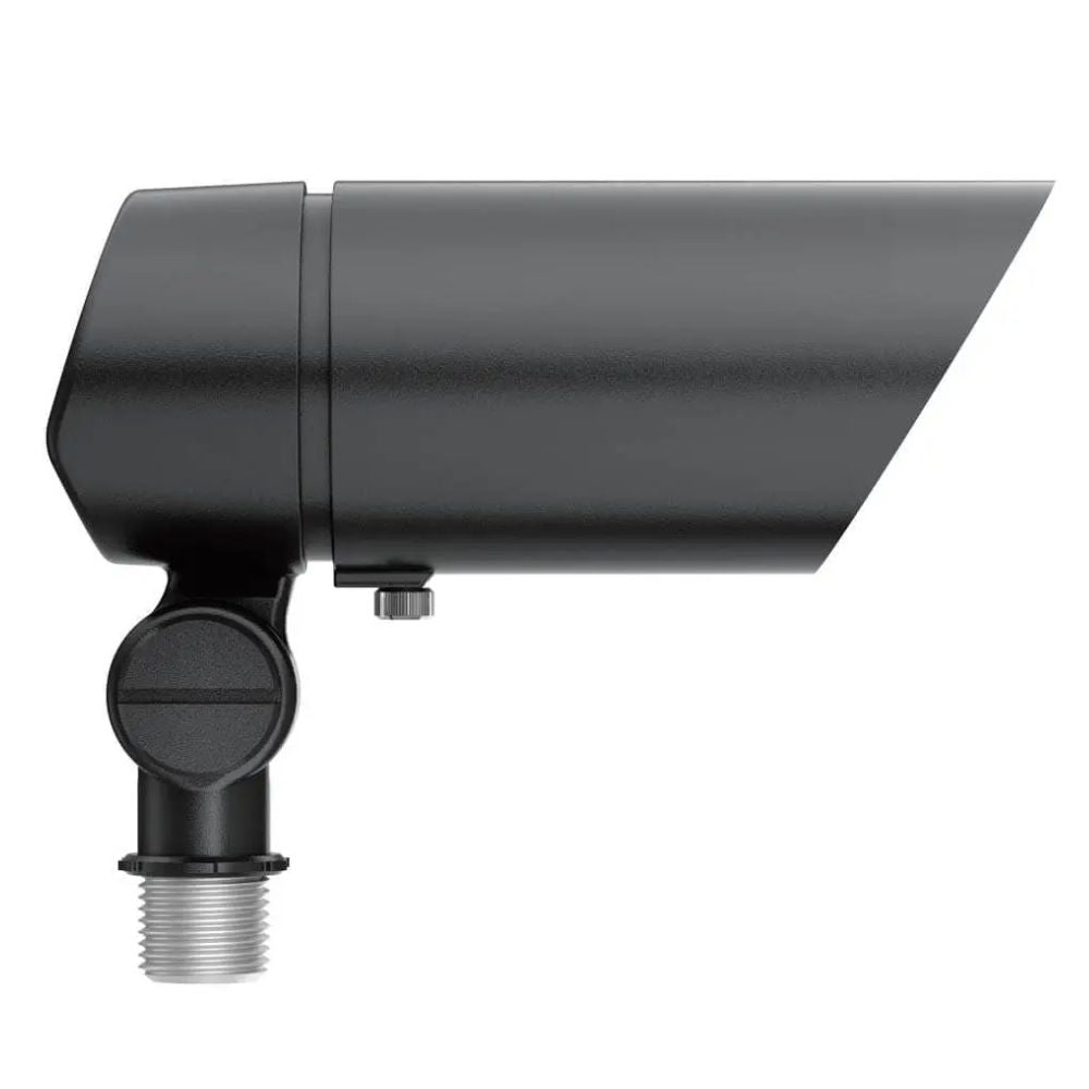 Black textured landscape LED accent light with tilt knob and threaded mounting outlet