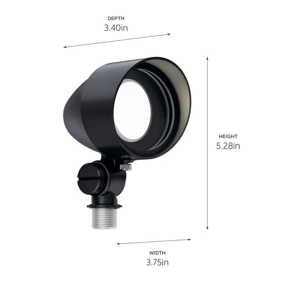 Kichler textured black LED landscape accent flood light with adjustable mount