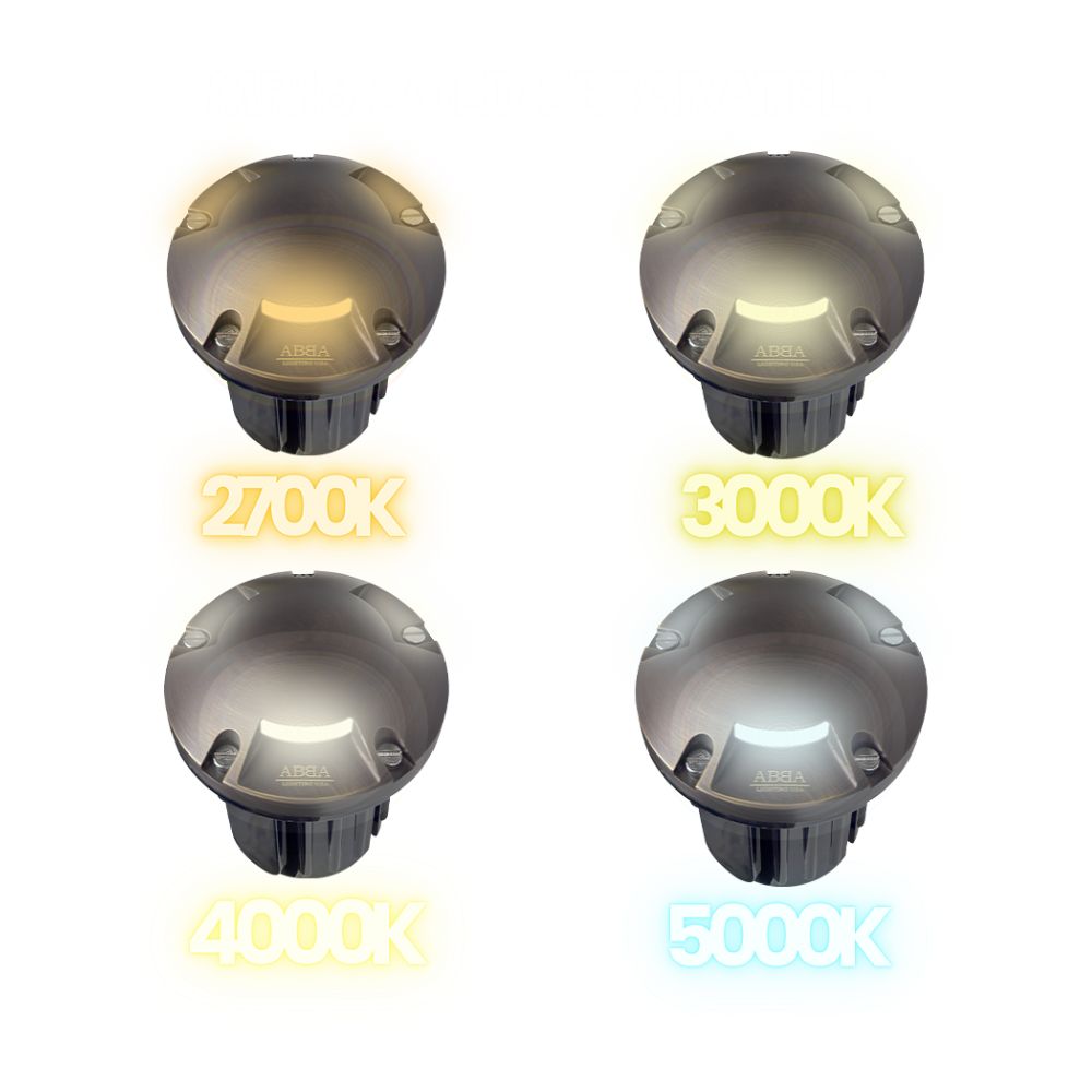 LED well light with selectable color temperatures shown in warm to cool white