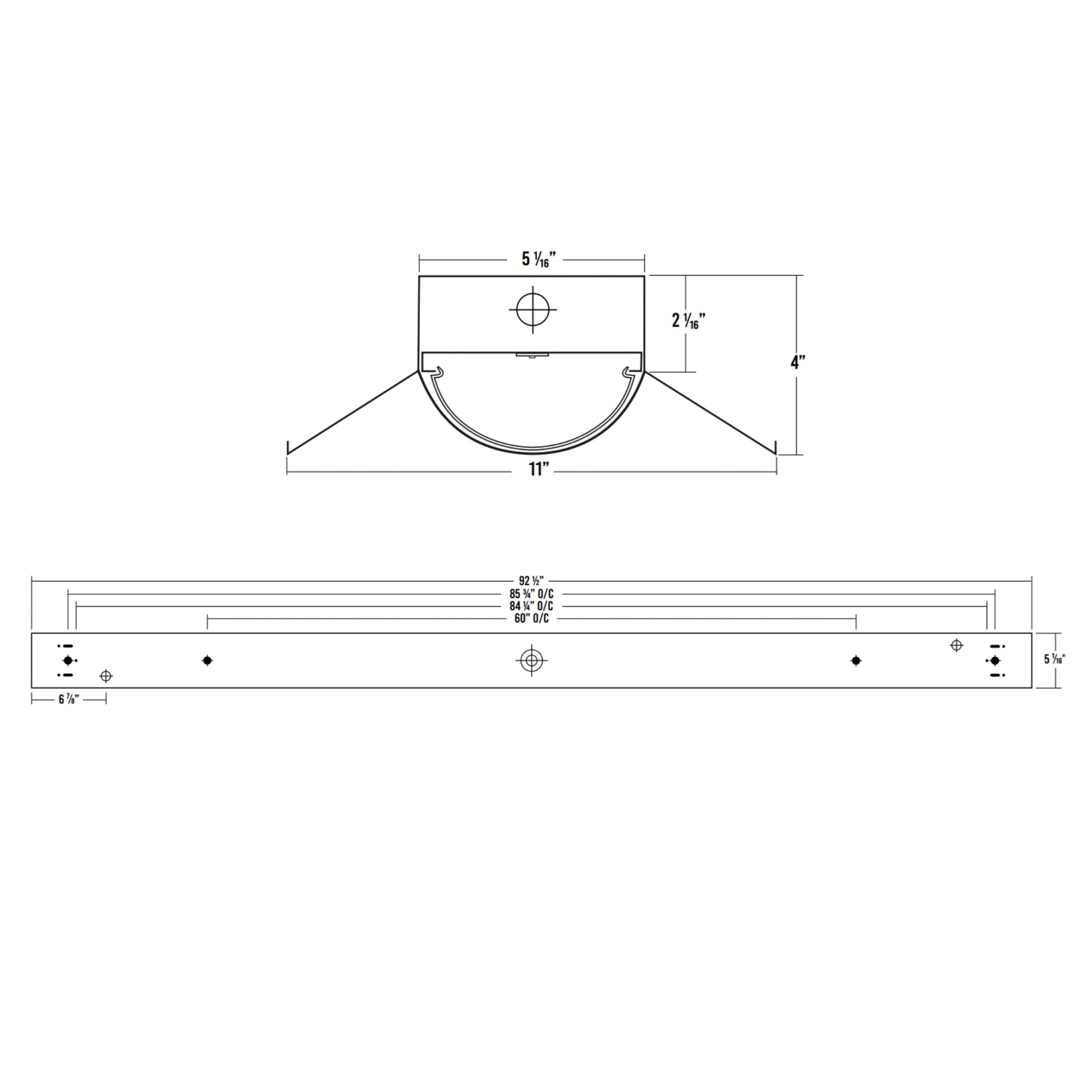 INW200 Linear Retrofit, 11" Wide Lensed Industrial Strip Light - Bees Lighting