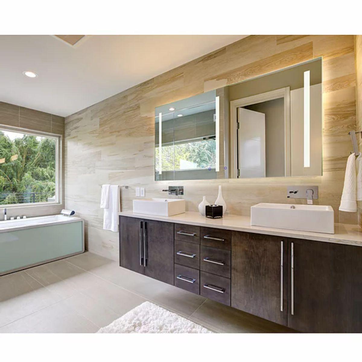 Catella Plus 72 in. x 38 in. LED Wall Mirror with Touch On/Off Dimmer Function - Bees Lighting