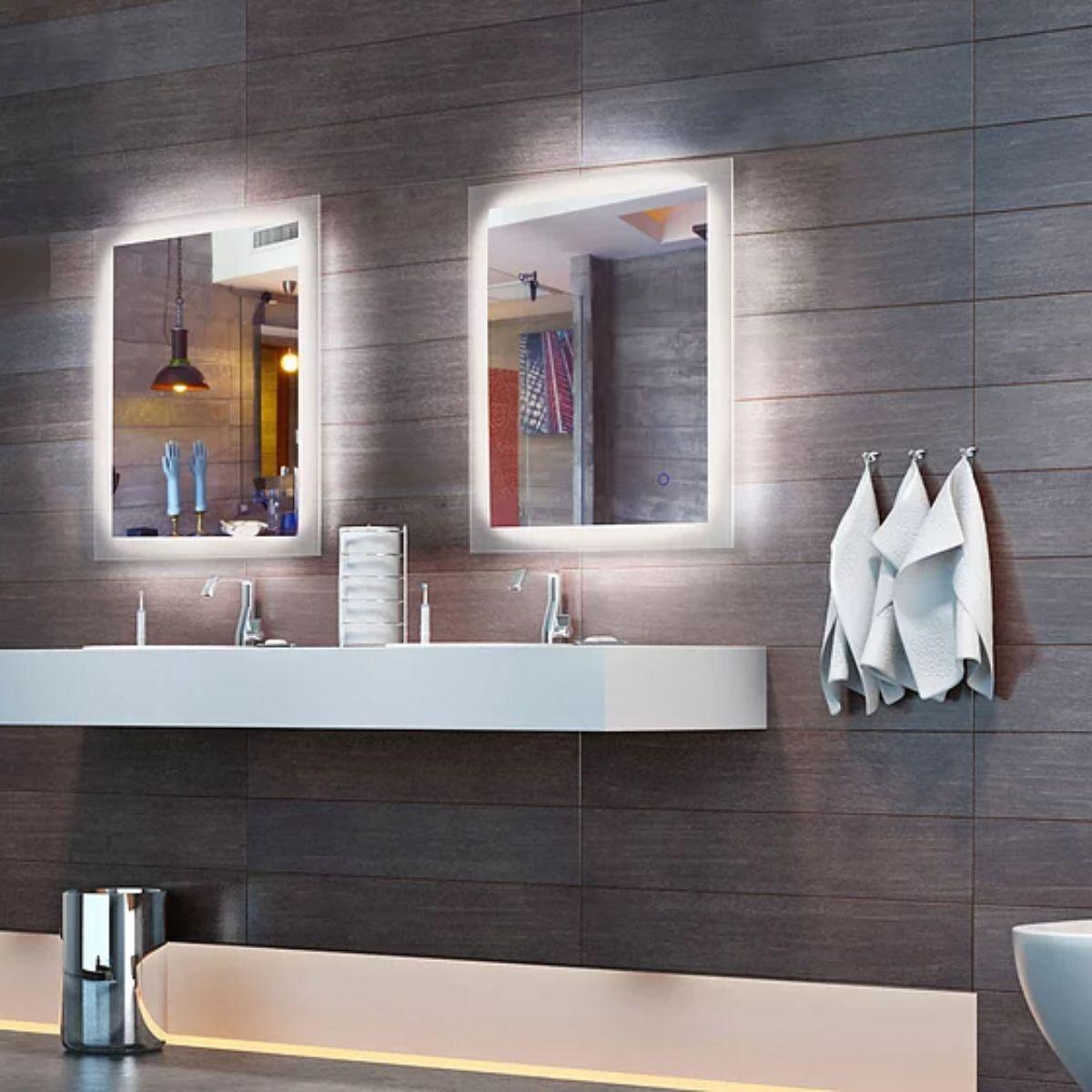 Royal 24 in. x 32 in. LED Wall Mirror with Touch On/Off Dimmer Function - Bees Lighting
