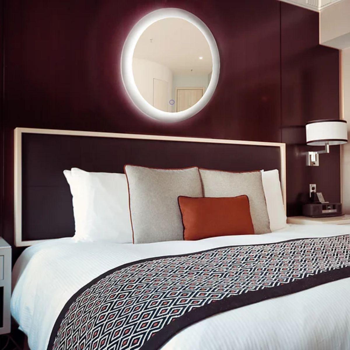 Royal 24 in. Round LED Wall Mirror with Touch On/Off Dimmer Function - Bees Lighting