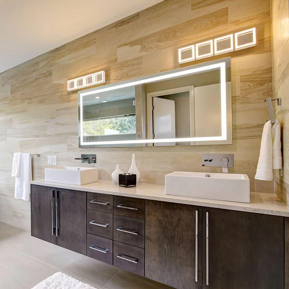 Edison 60 in. x 35 in. LED Wall Mirror with Touch On/Off Dimmer Function - Bees Lighting
