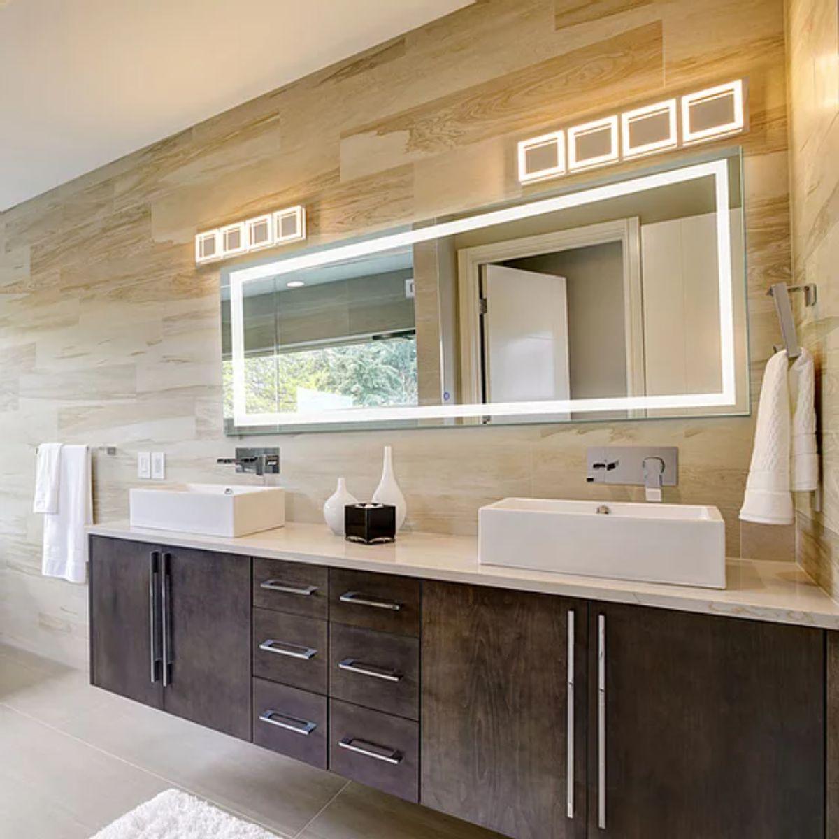 Edison 88 in. x 38 in. LED Wall Mirror with Touch On/Off Dimmer Function - Bees Lighting