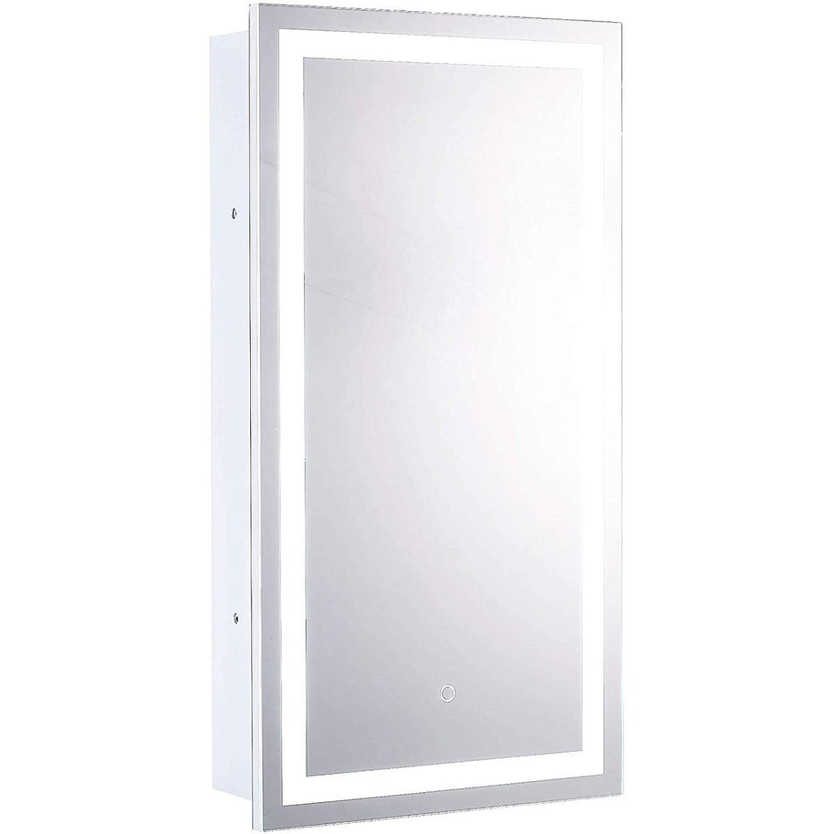 Edison 16 In. X 30 In. Tri-color LED Single Door Cabinet Mirror With Touch On/Off Dimmer Function - Bees Lighting