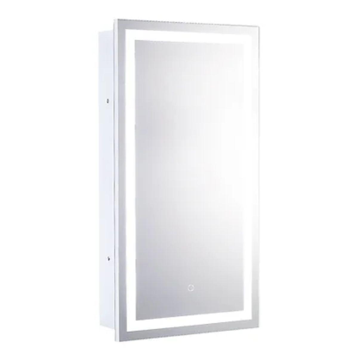 Edison 16 In. X 30 In. Tri-color LED Single Door Cabinet Mirror With Touch On/Off Dimmer Function - Bees Lighting
