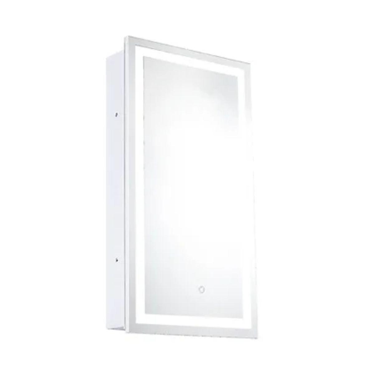 Edison 16 In. X 30 In. Tri-color LED Single Door Cabinet Mirror With Touch On/Off Dimmer Function - Bees Lighting