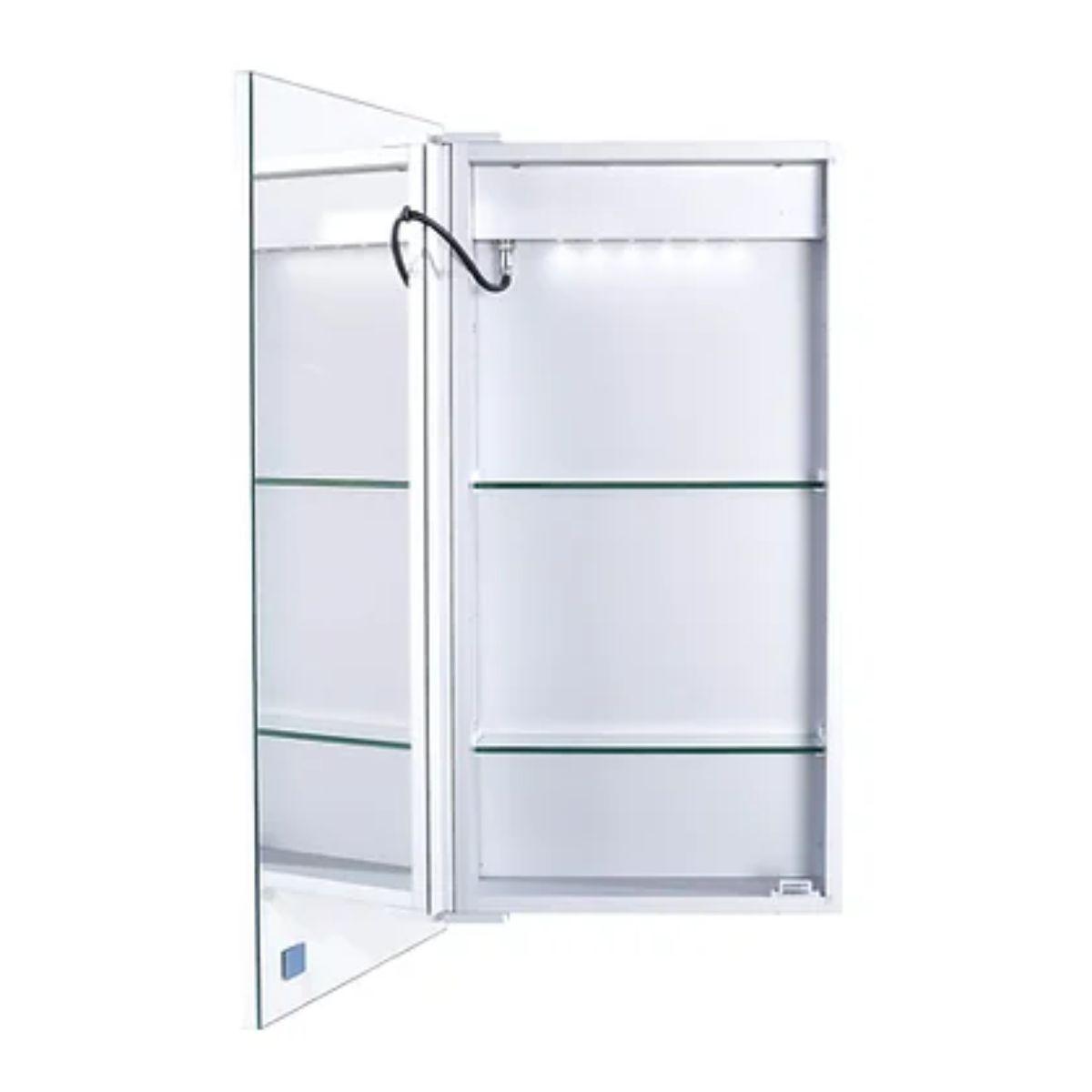 Edison 16 In. X 30 In. Tri-color LED Single Door Cabinet Mirror With Touch On/Off Dimmer Function - Bees Lighting