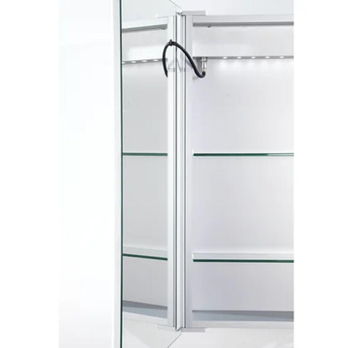 Edison 16 In. X 30 In. Tri-color LED Single Door Cabinet Mirror With Touch On/Off Dimmer Function