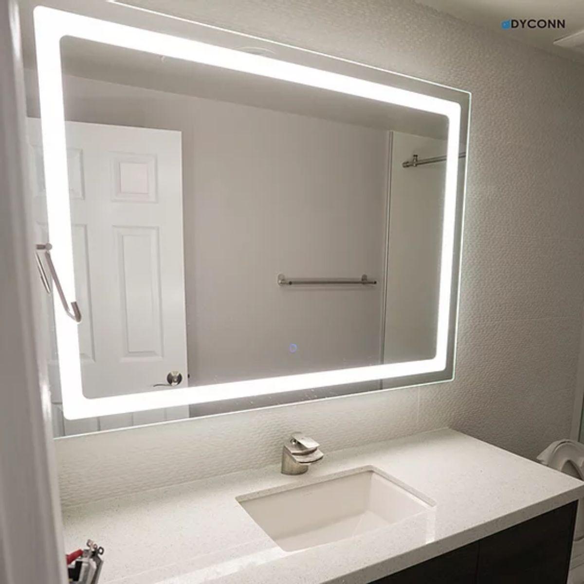 Swan 48 in. x 36 in. LED Wall Mirror with Touch On/Off Dimmer Function - Bees Lighting