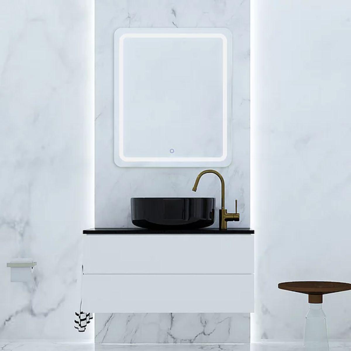Egret 30 in. x 36 in. LED Wall Mirror with Touch On/Off Dimmer Function - Bees Lighting