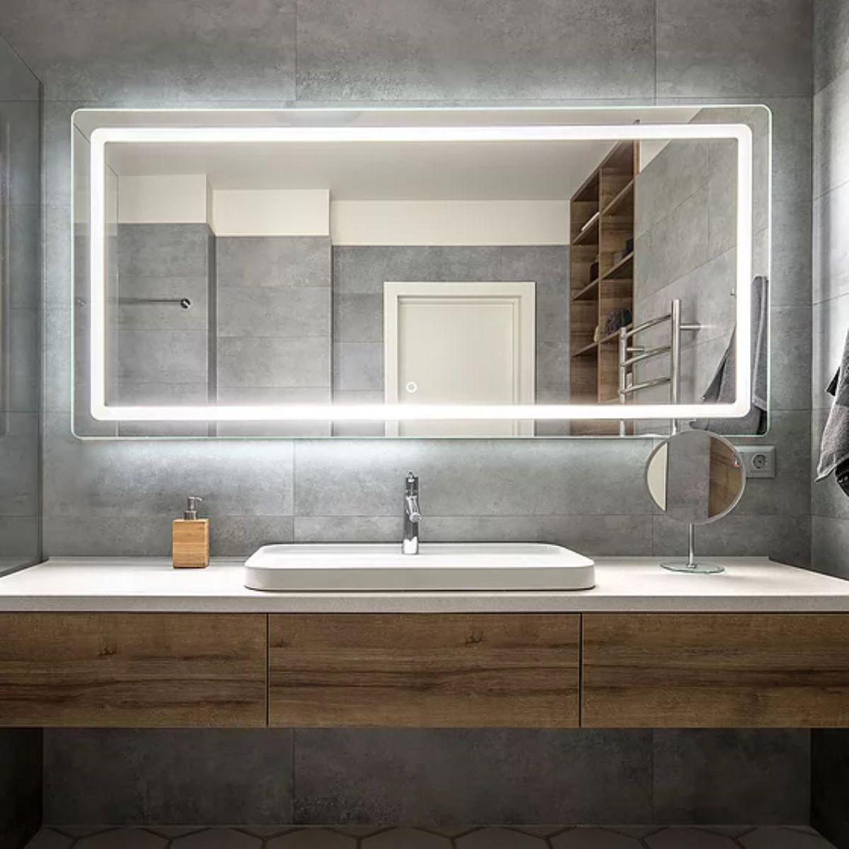 Egret 72 in. x 38 in. LED Wall Mirror with Touch On/Off Function - Bees Lighting