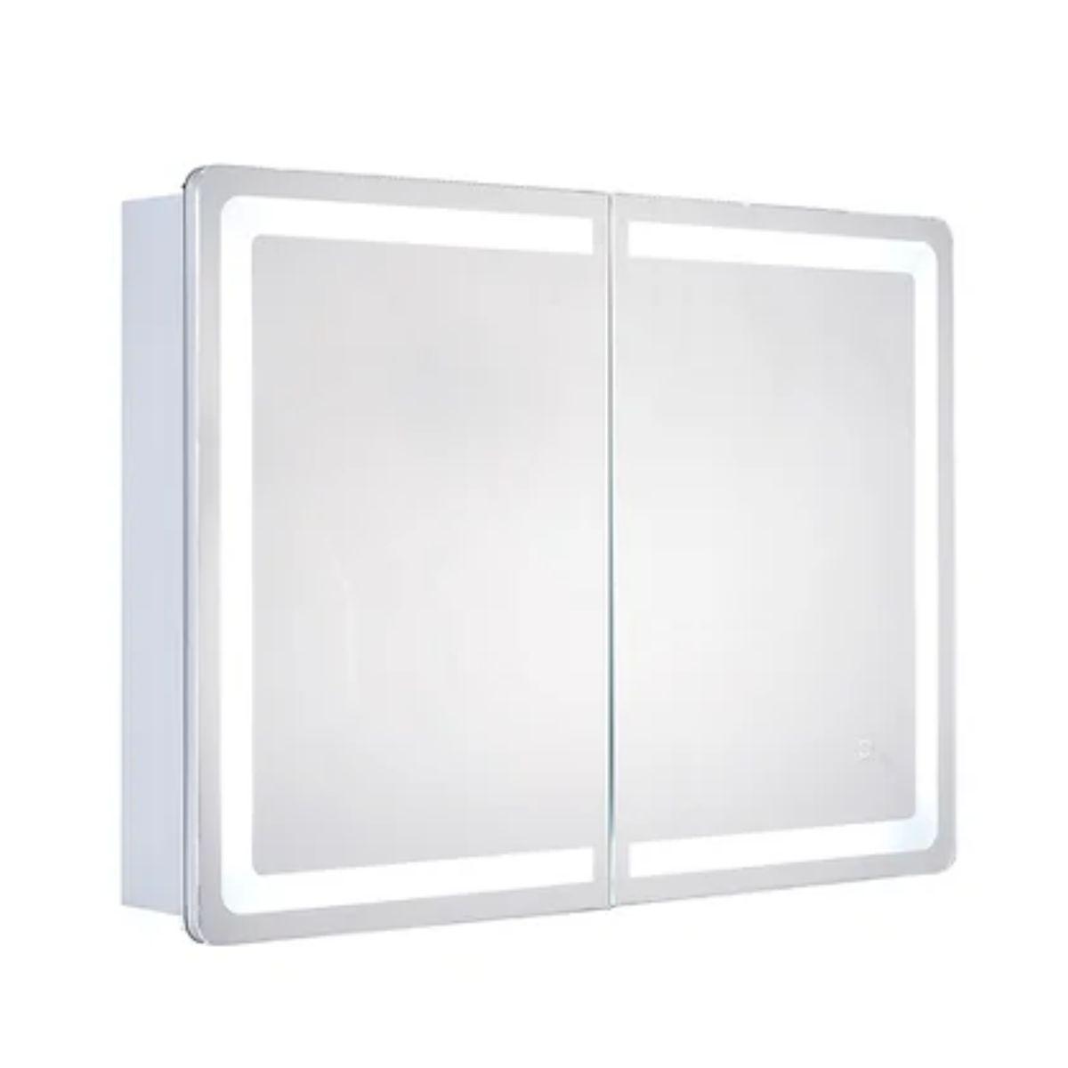 Edison 34 In. X 24 In. Tri-color LED Dual Door Cabinet Mirror With Touch On/Off Dimmer Function - Bees Lighting
