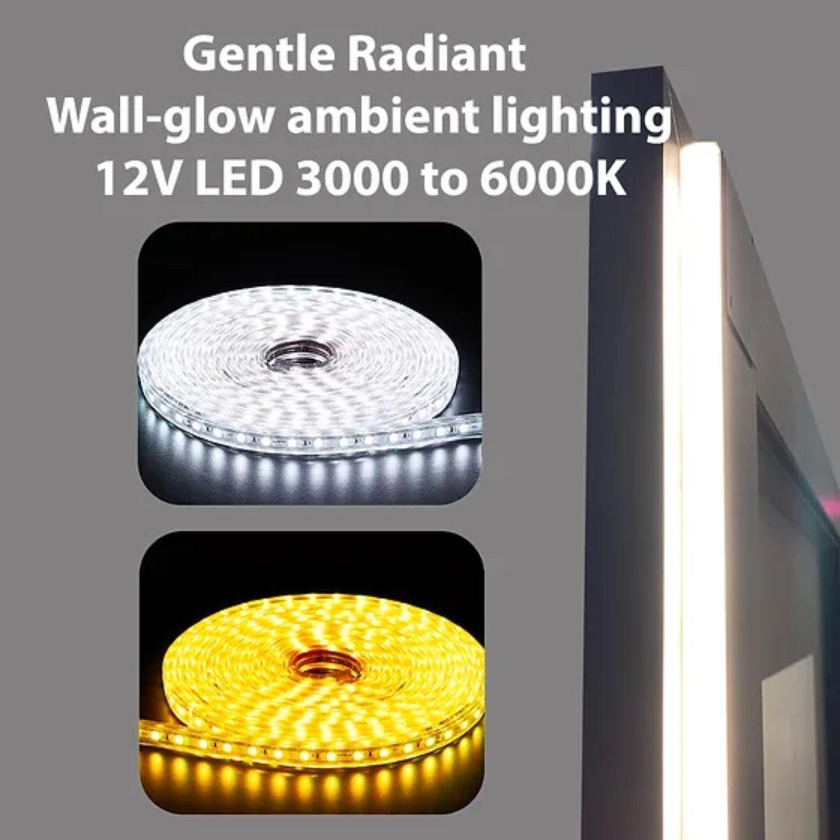 M21 Black Frame 36 In. X 36 In. LED Bathroom Vanity Mirror - Bees Lighting