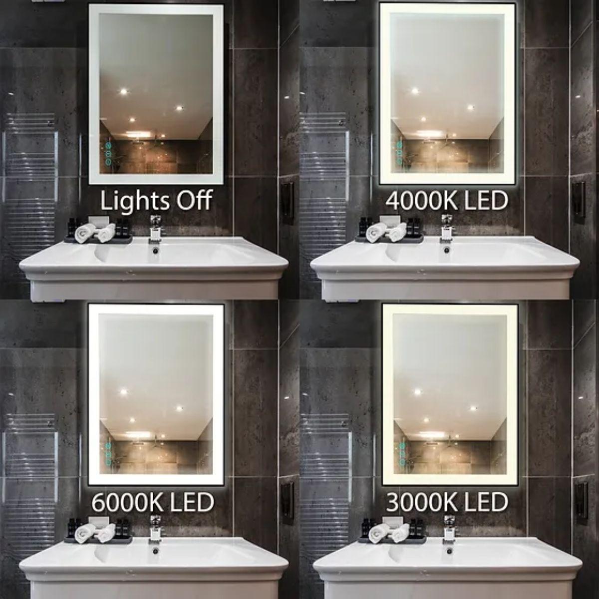 M21 Black Frame 60 In. X 36 In. LED Bathroom Vanity Mirror - Bees Lighting