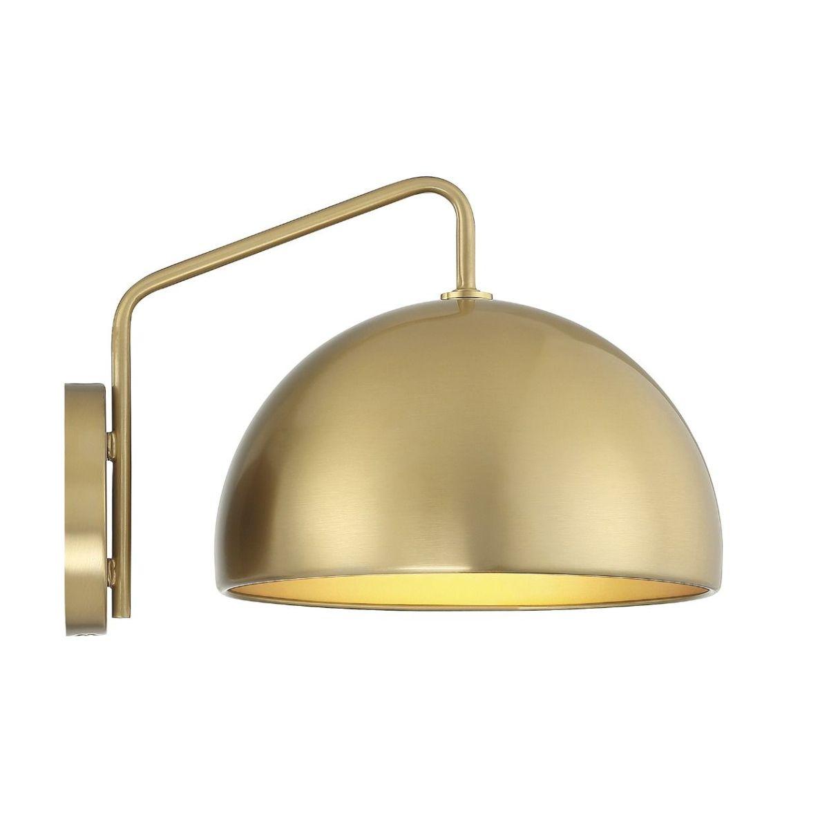 Meridian 10 in. Armed Sconce Natural Brass finish