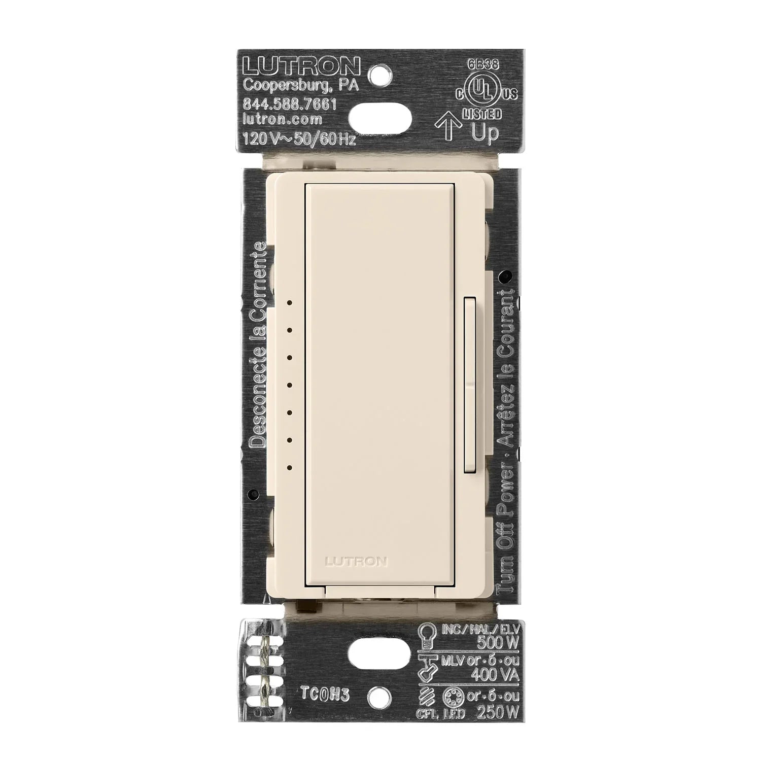 Lutron Maestro MAPROLA LED/ELV Dimmer Switch Light Almond Bees