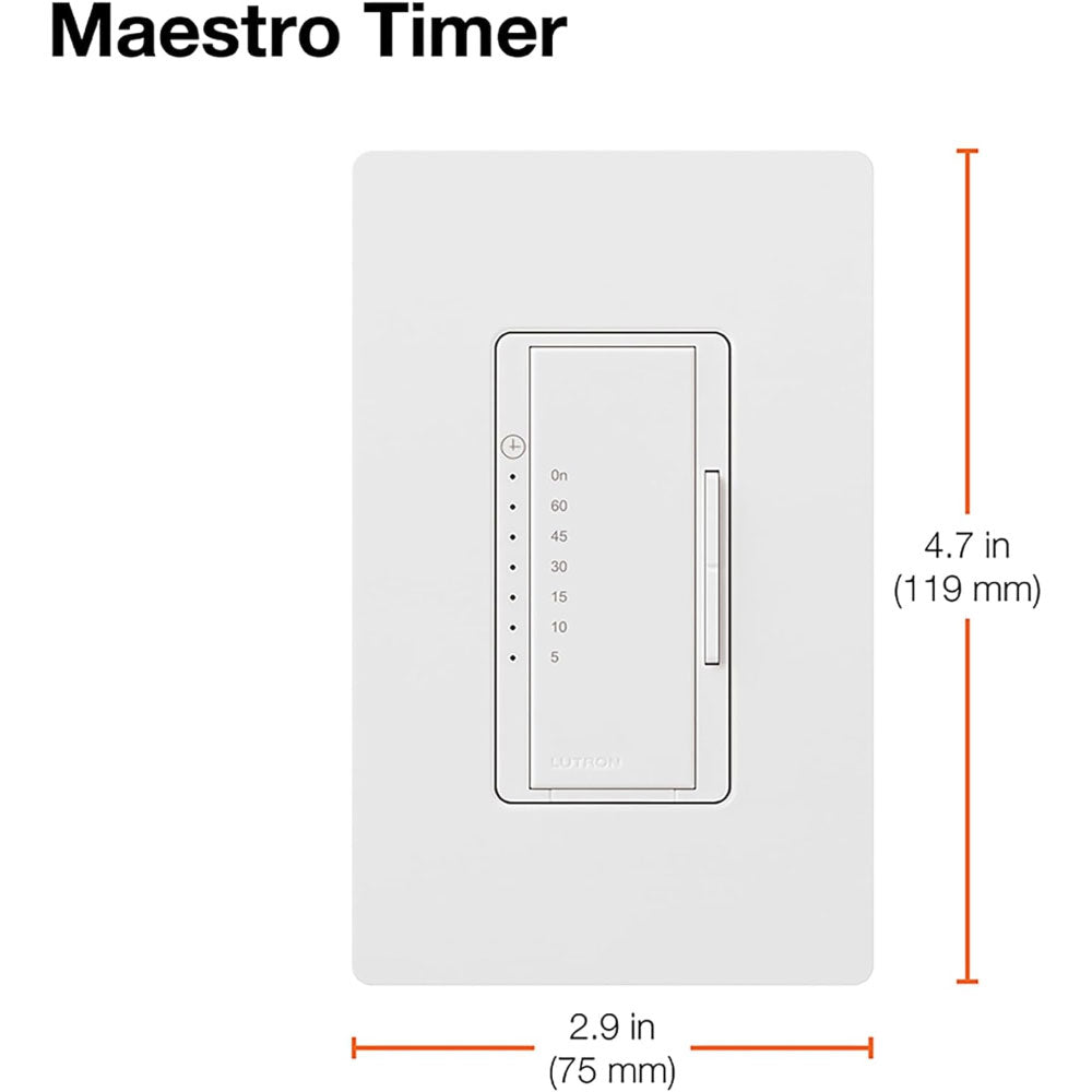 Maestro Countdown Timer Switch, 5-60 Minutes, 3A Fan|150W LED, Light Almond - Bees Lighting