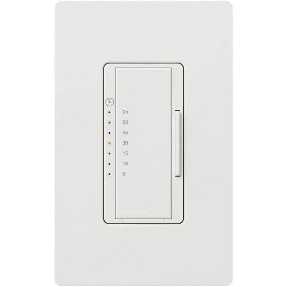 Maestro Countdown Timer Switch, 5-60 Minutes, 3A Fan|150W LED, White - Bees Lighting