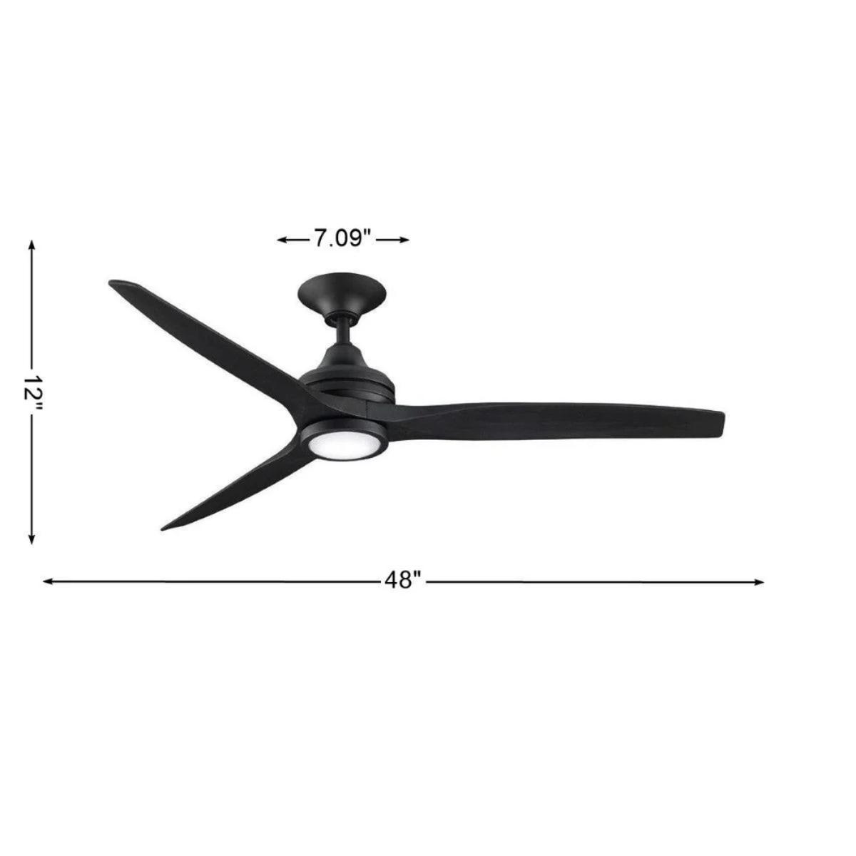 Spitfire Black 48 in. Ceiling Fan Motor, Blades Sold Separately - Bees Lighting
