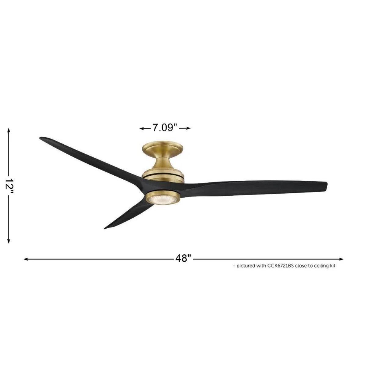 Spitfire Brushed Brass 48 in. Ceiling Fan Motor, Blades Sold Separately - Bees Lighting
