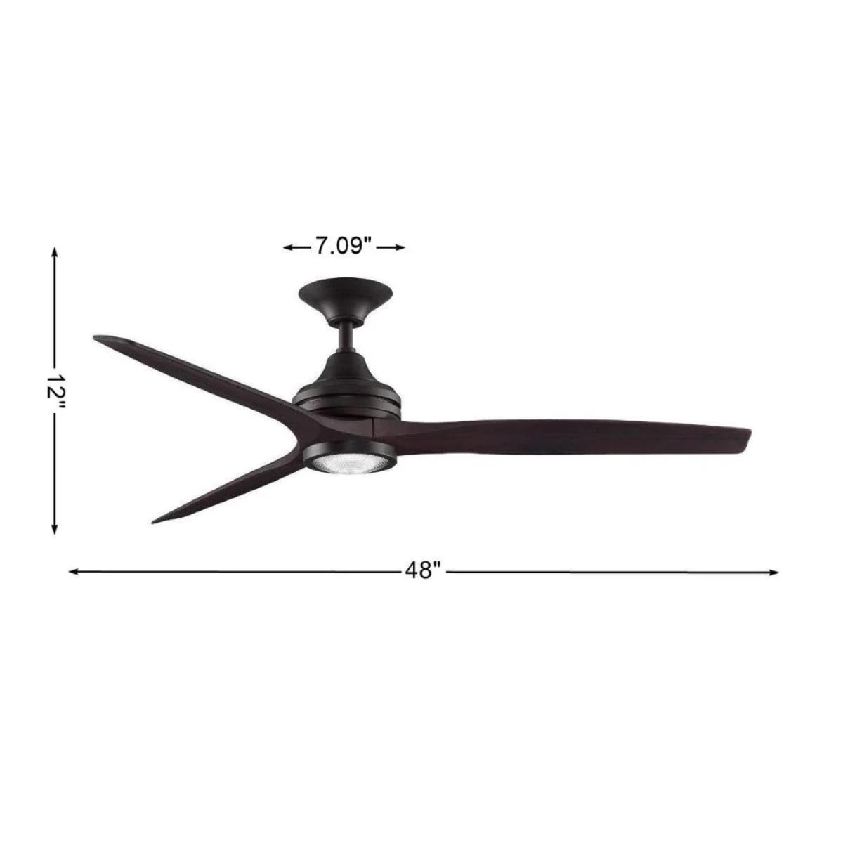 Spitfire Dark Bronze 48 in. Ceiling Fan Motor, Blades Sold Separately - Bees Lighting