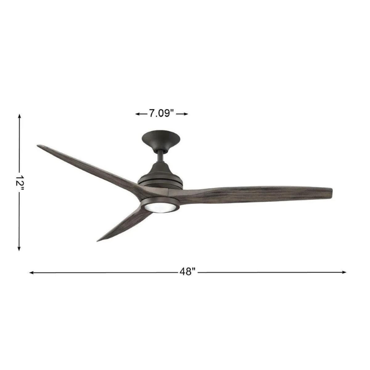 Spitfire Matte Greige 48 in. Ceiling Fan Motor, Blades Sold Separately - Bees Lighting
