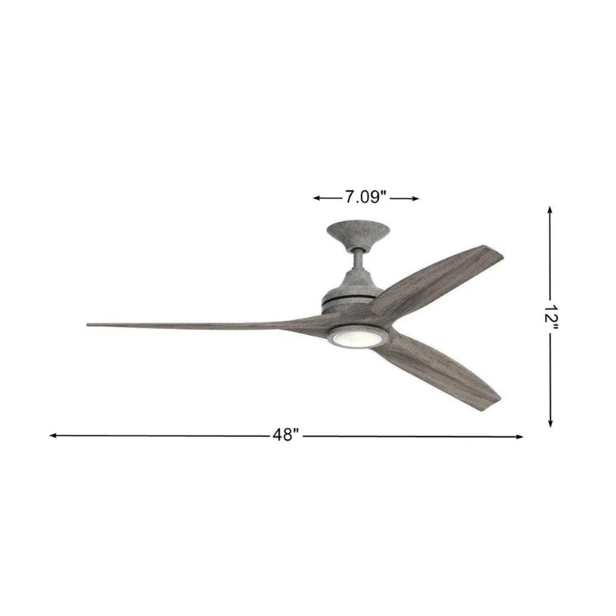 Spitfire Galvanized 48 in. Ceiling Fan Motor, Blades Sold Separately - Bees Lighting