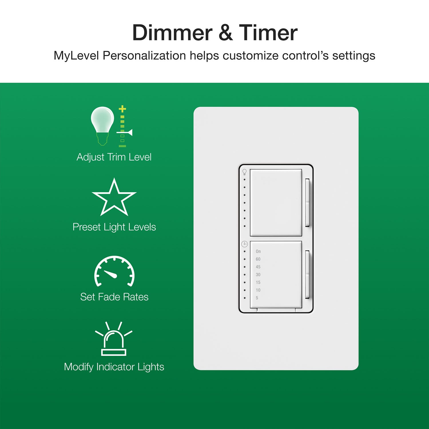 Maestro LED+ Dual Dimmer and Timer Switch, 75W LED/2.5A Fan, Single Pole, Light Almond - Bees Lighting