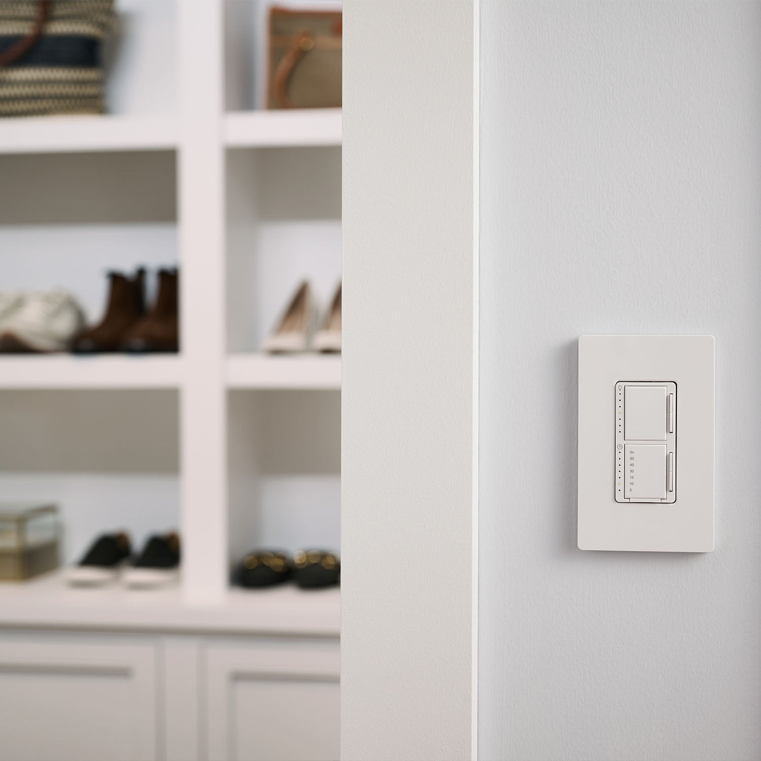Maestro LED+ Dual Dimmer and Timer Switch, 75W LED/2.5A Fan, Single Pole, White - Bees Lighting