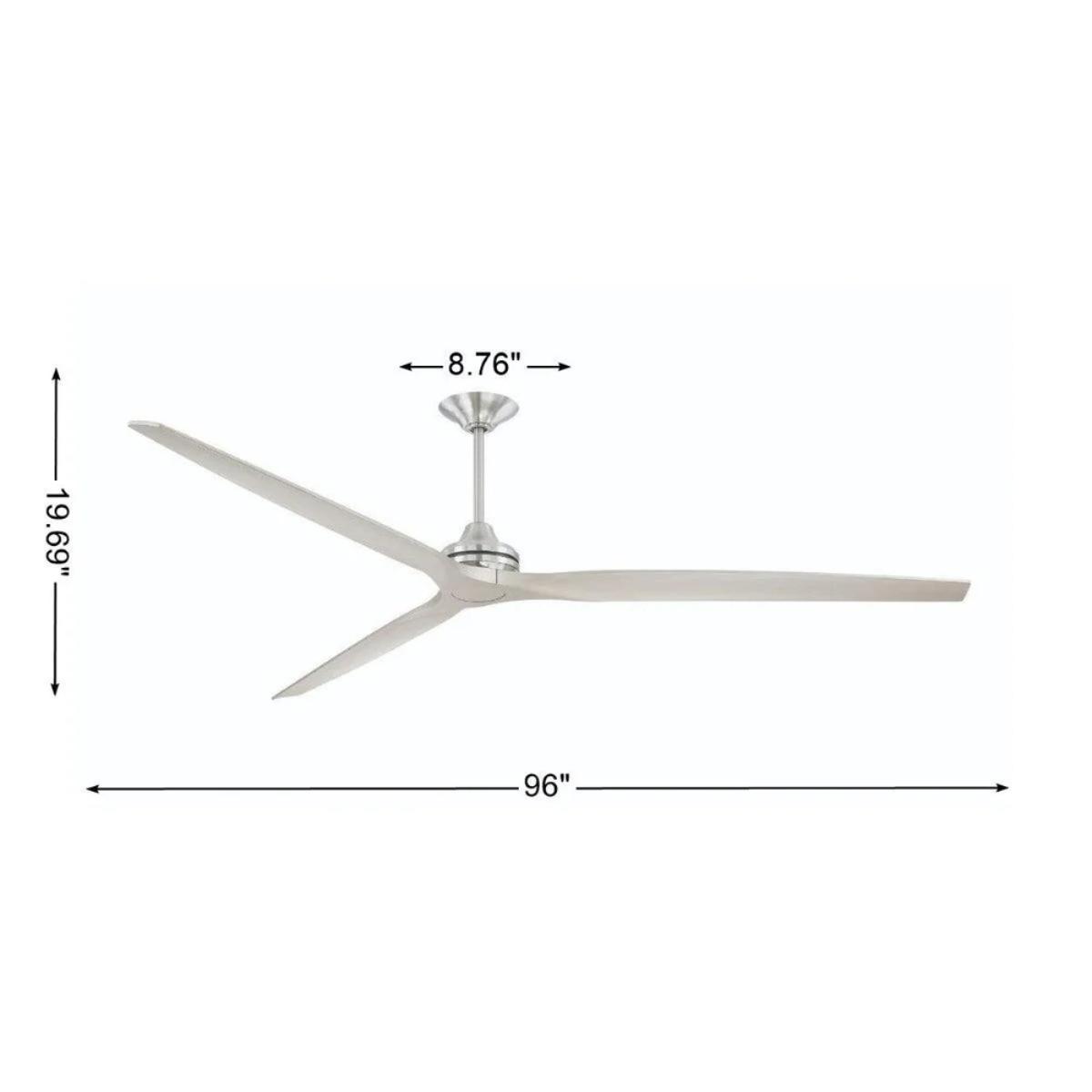 Spitfire DC Brushed Nickel 96 in. Ceiling Fan Motor, Blades Sold Separately - Bees Lighting