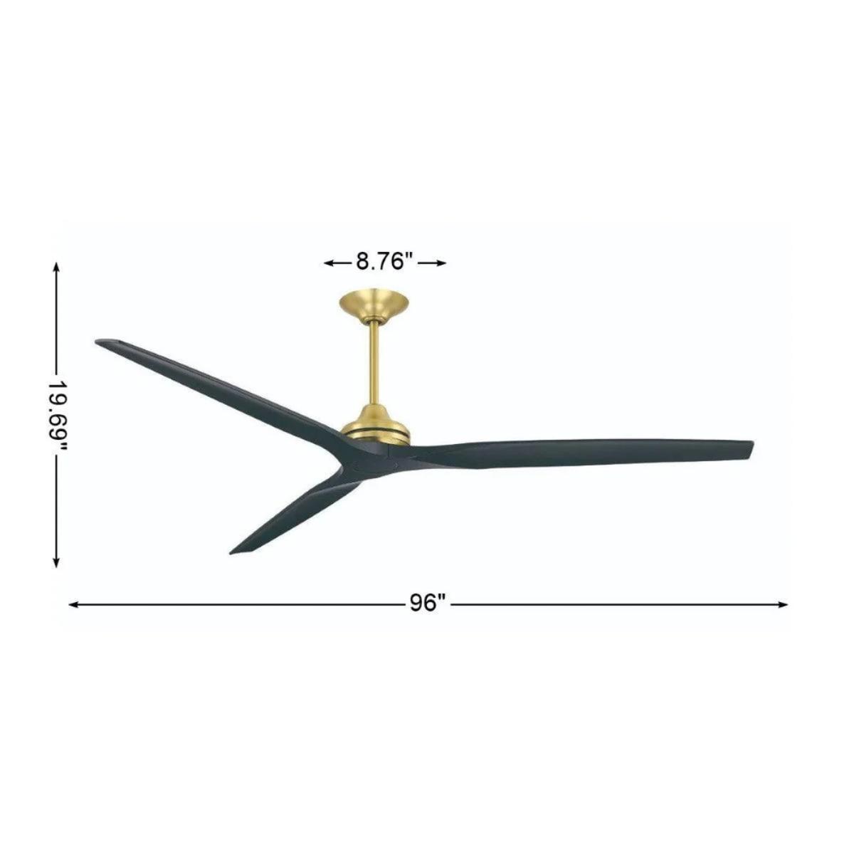 Spitfire DC Brushed Brass 96 in. Ceiling Fan Motor, Blades Sold Separately - Bees Lighting