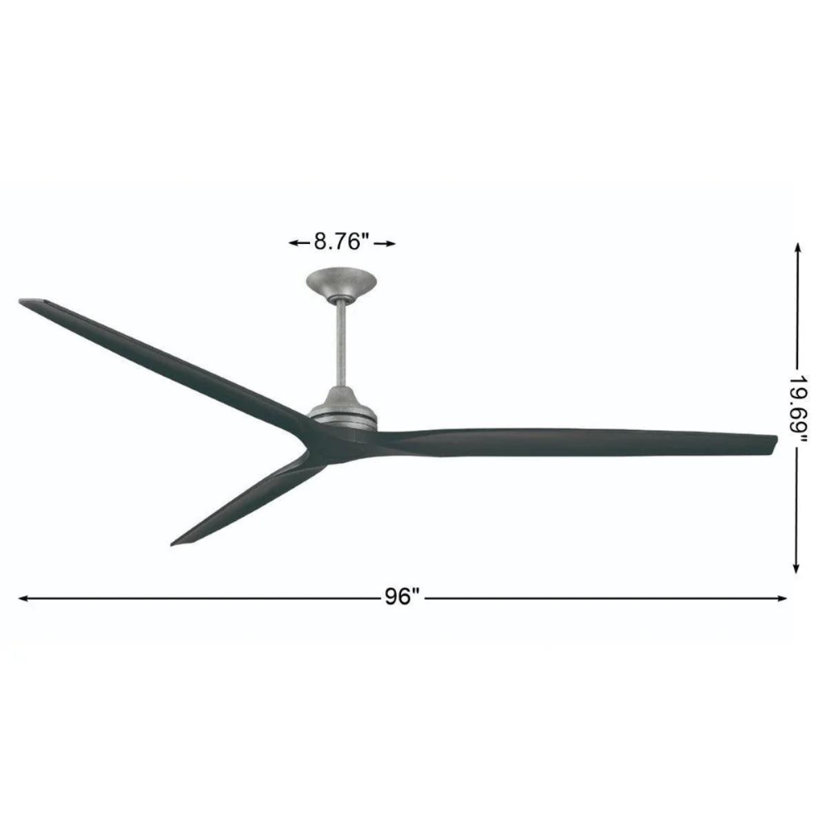 Spitfire DC Galvanized 96 in. Ceiling Fan Motor, Blades Sold Separately - Bees Lighting