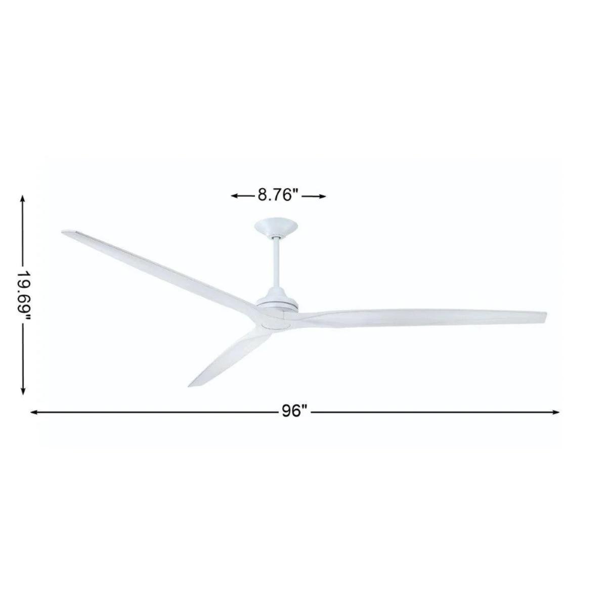 Spitfire DC Matte White 96 in. Ceiling Fan Motor, Blades Sold Separately - Bees Lighting