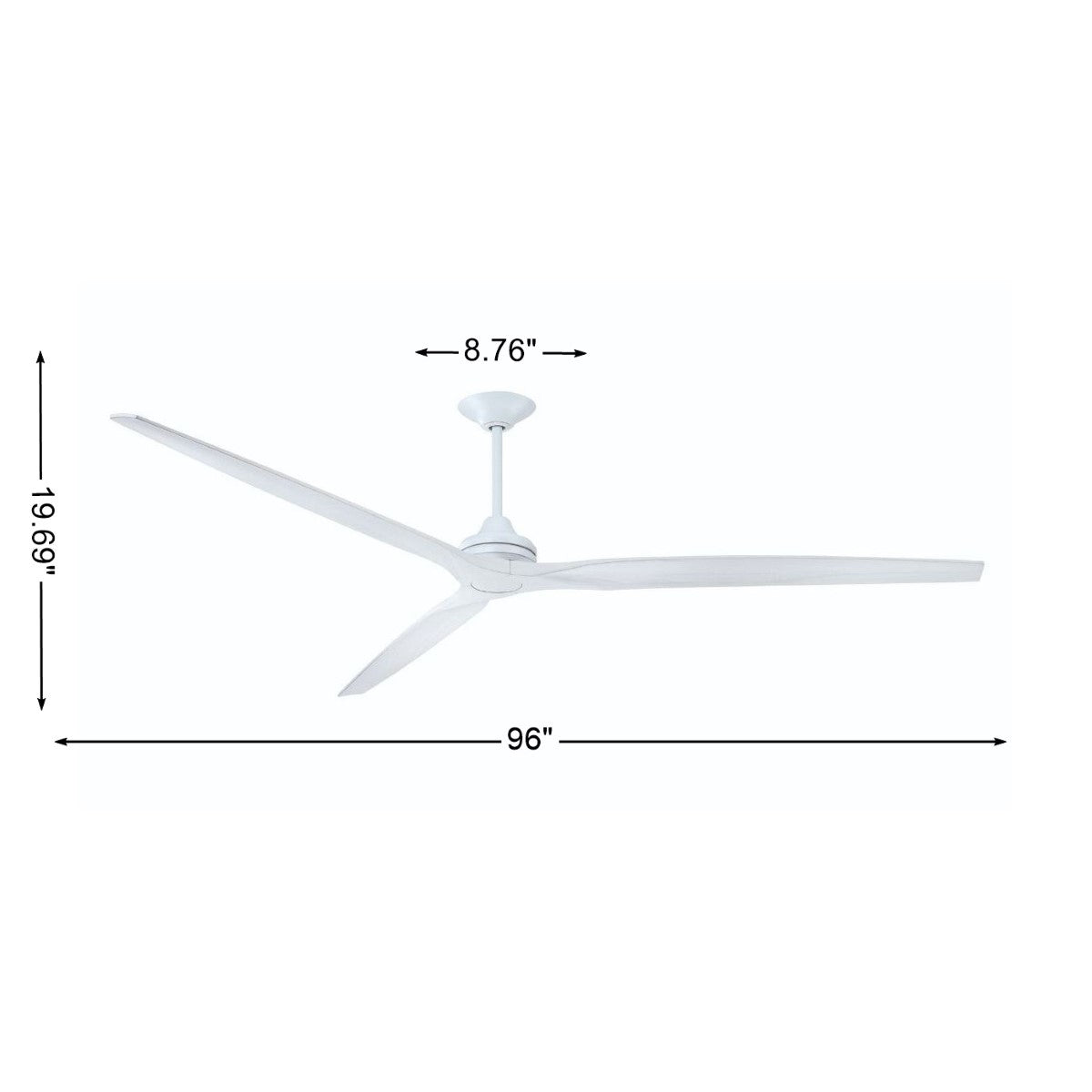Spitfire DC Matte White 64 in. Ceiling Fan Motor, Blades Sold Separately - Bees Lighting
