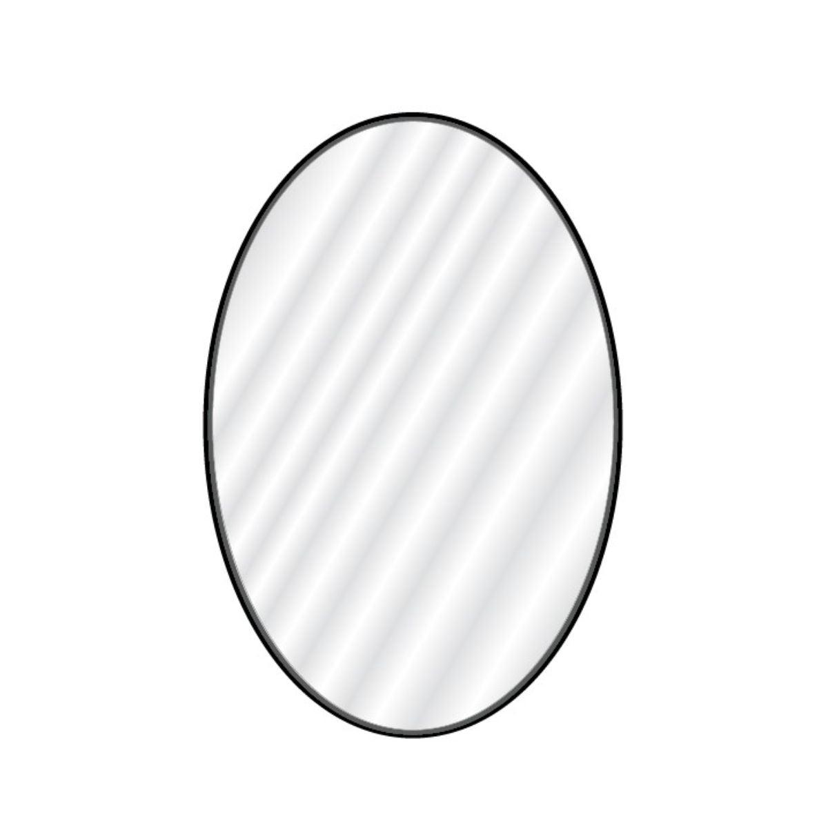 Raven 24 In. X 36 In. Oval Black Aluminum Frame Mirror - Bees Lighting