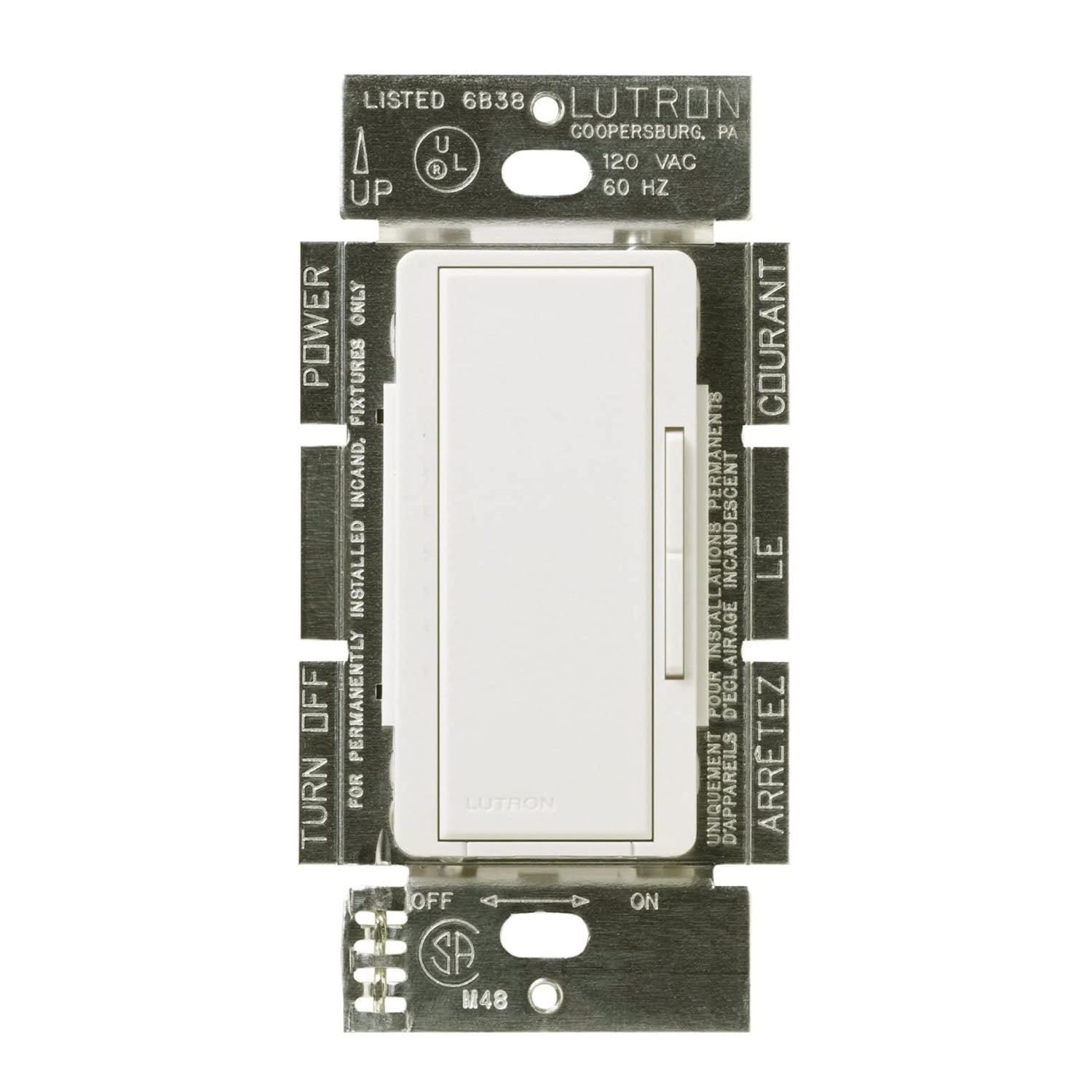 Maestro 450W Magnetic Low Voltage Dimmer, Single Pole or Multi-Location, White - Bees Lighting