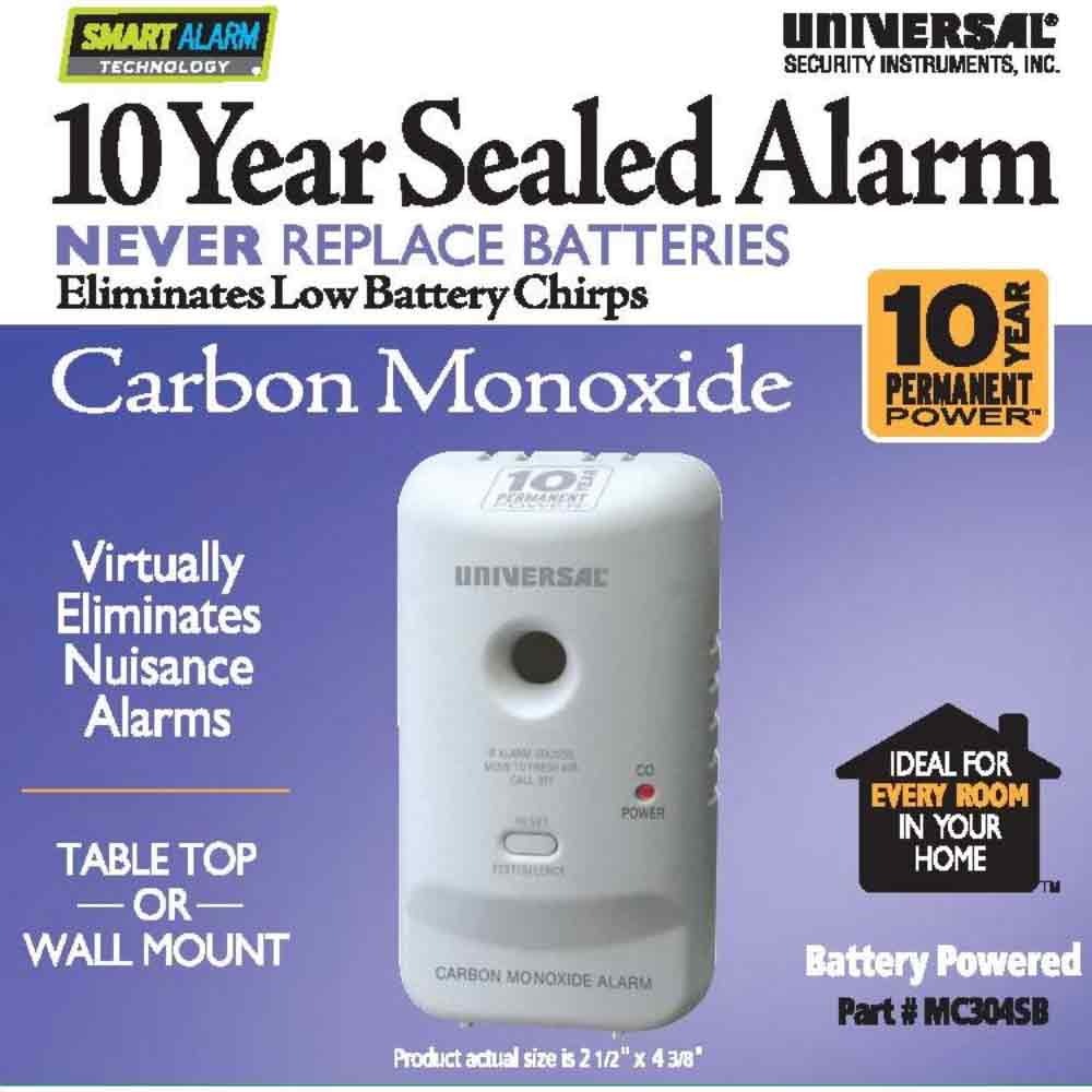 Carbon Monoxide Detector 3-in-1 Sensor 10 Year Sealed Alkaline Battery