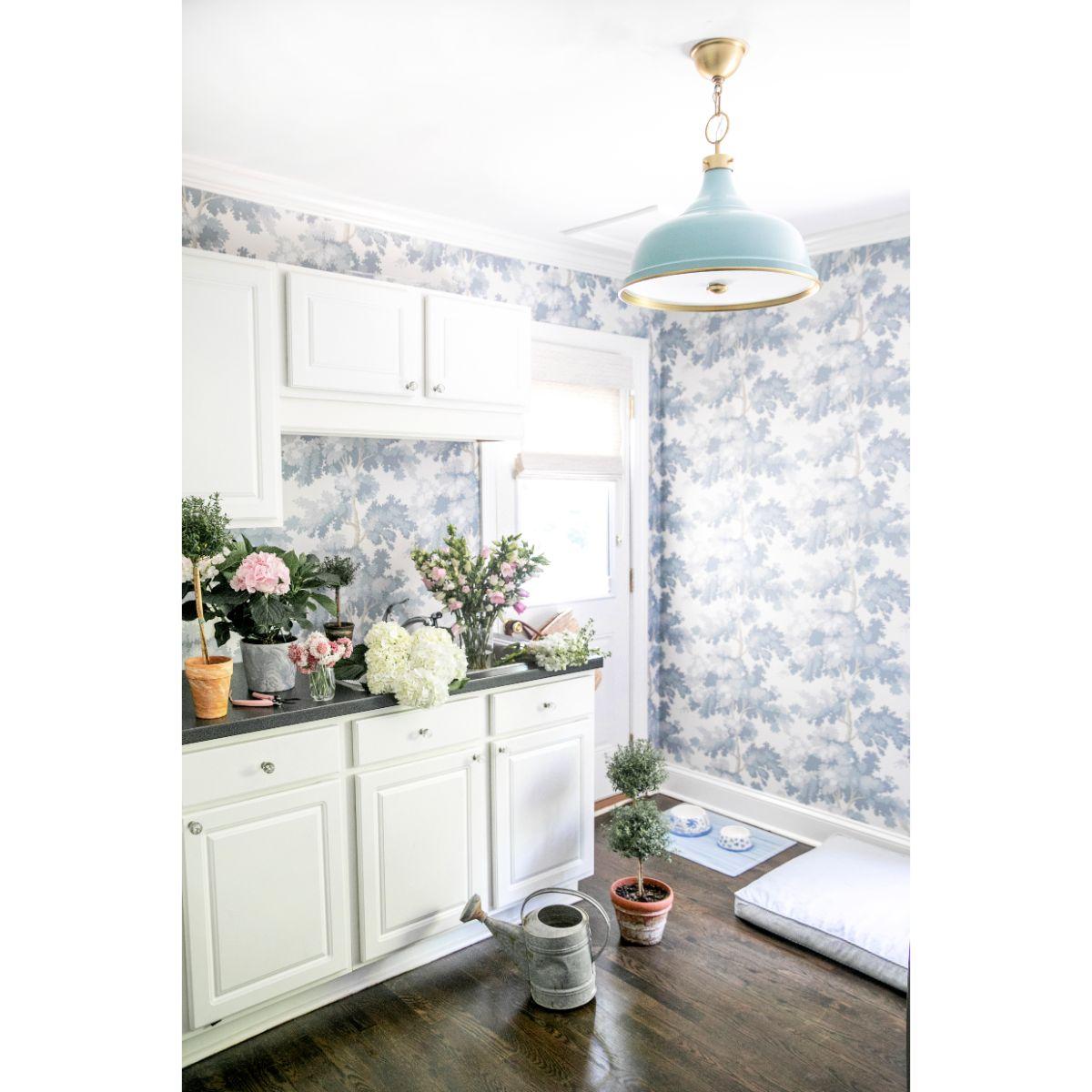 Painted No.1 18 in. 3 Lights Pendant Light Blue Bird Finish - Bees Lighting