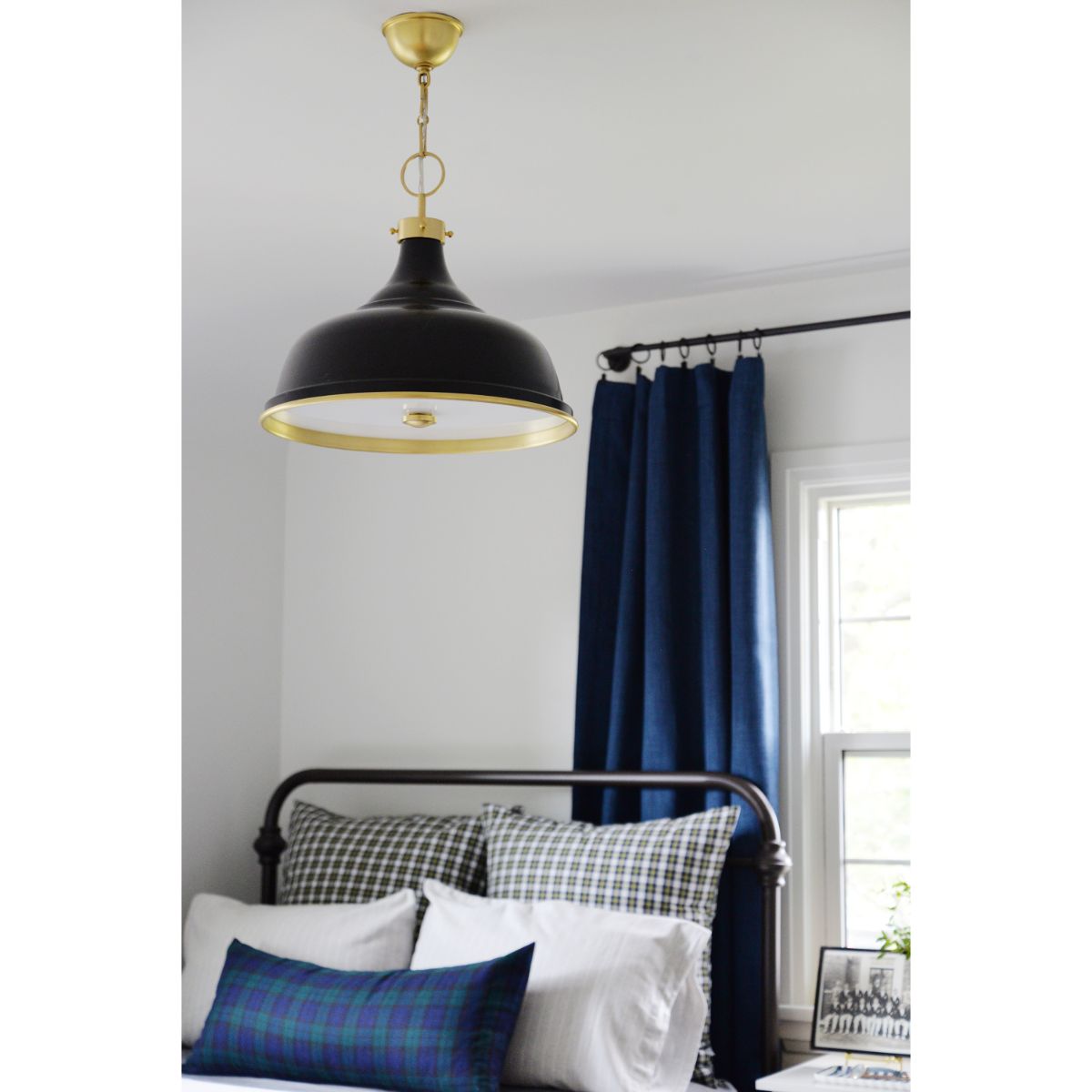 Painted No.1 18 in. 3 Lights Pendant Light Dark Blue Finish - Bees Lighting