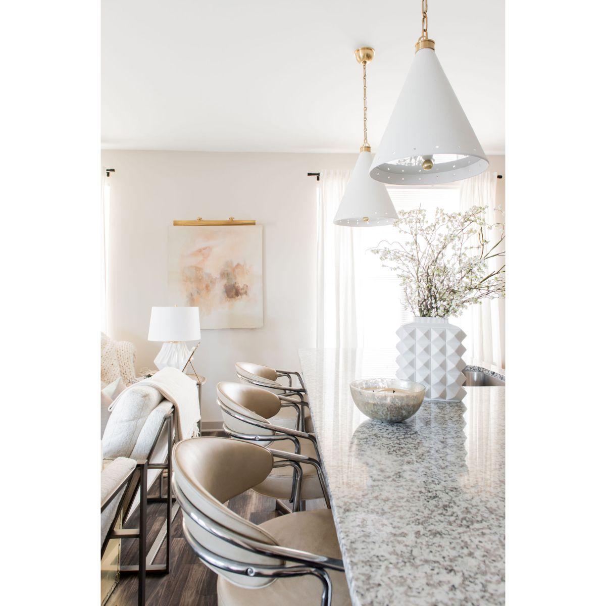 Plaster No.1 15 In. Pendant Light White Finish - Bees Lighting