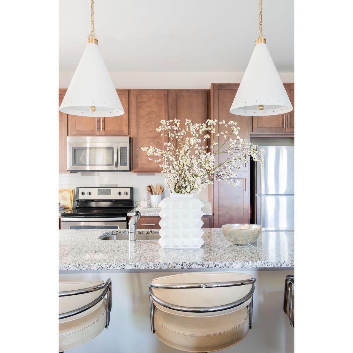 Plaster No.1 15 In. Pendant Light White Finish - Bees Lighting