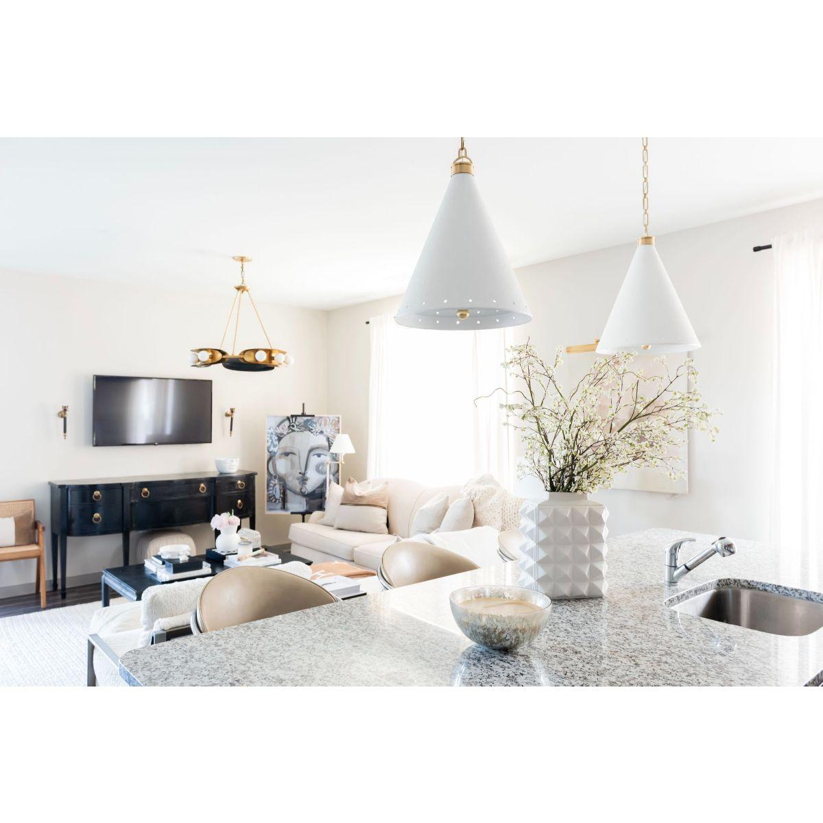 Plaster No.1 15 In. Pendant Light White Finish - Bees Lighting
