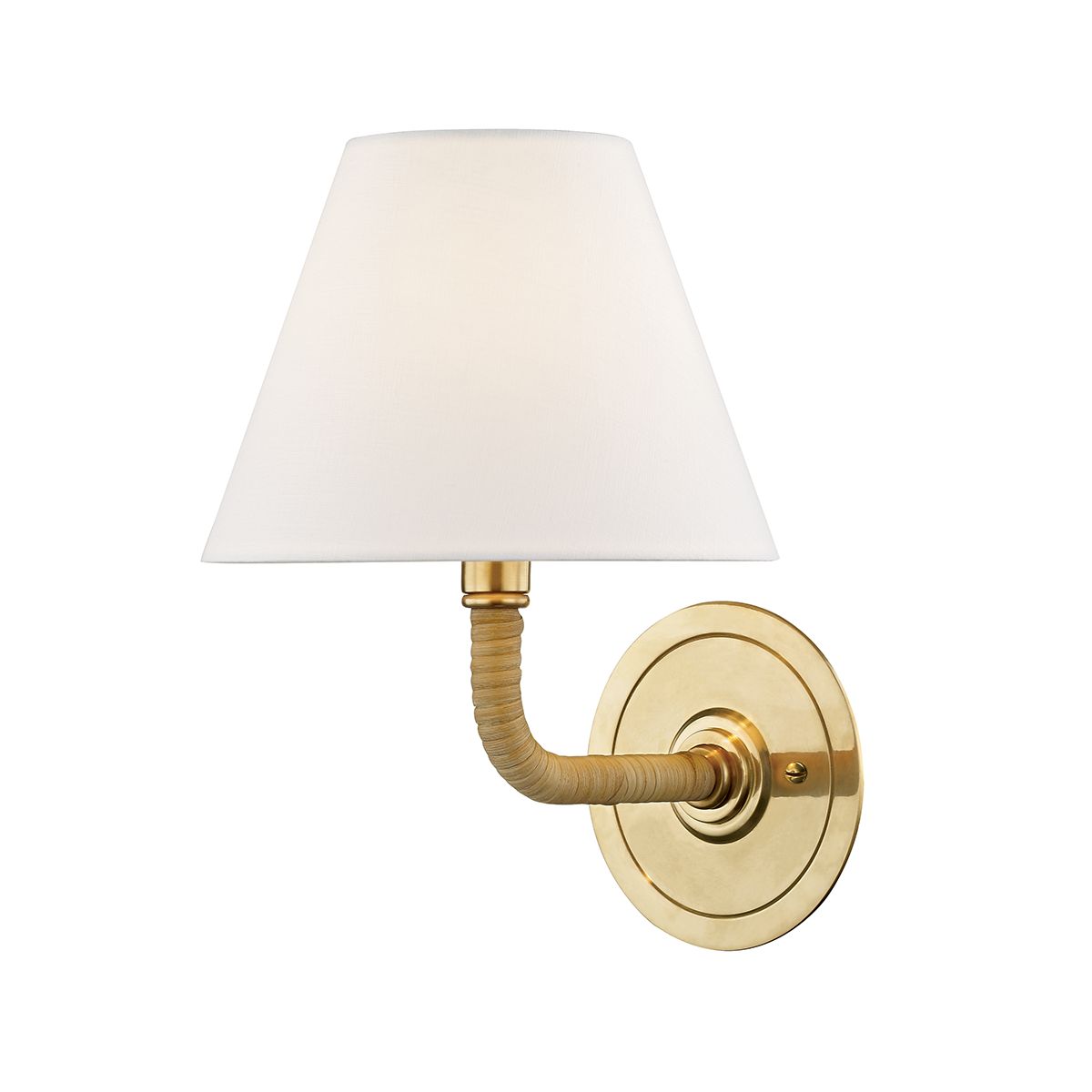 Curves No.1 11 in. Armed Sconce Brass finish - Bees Lighting