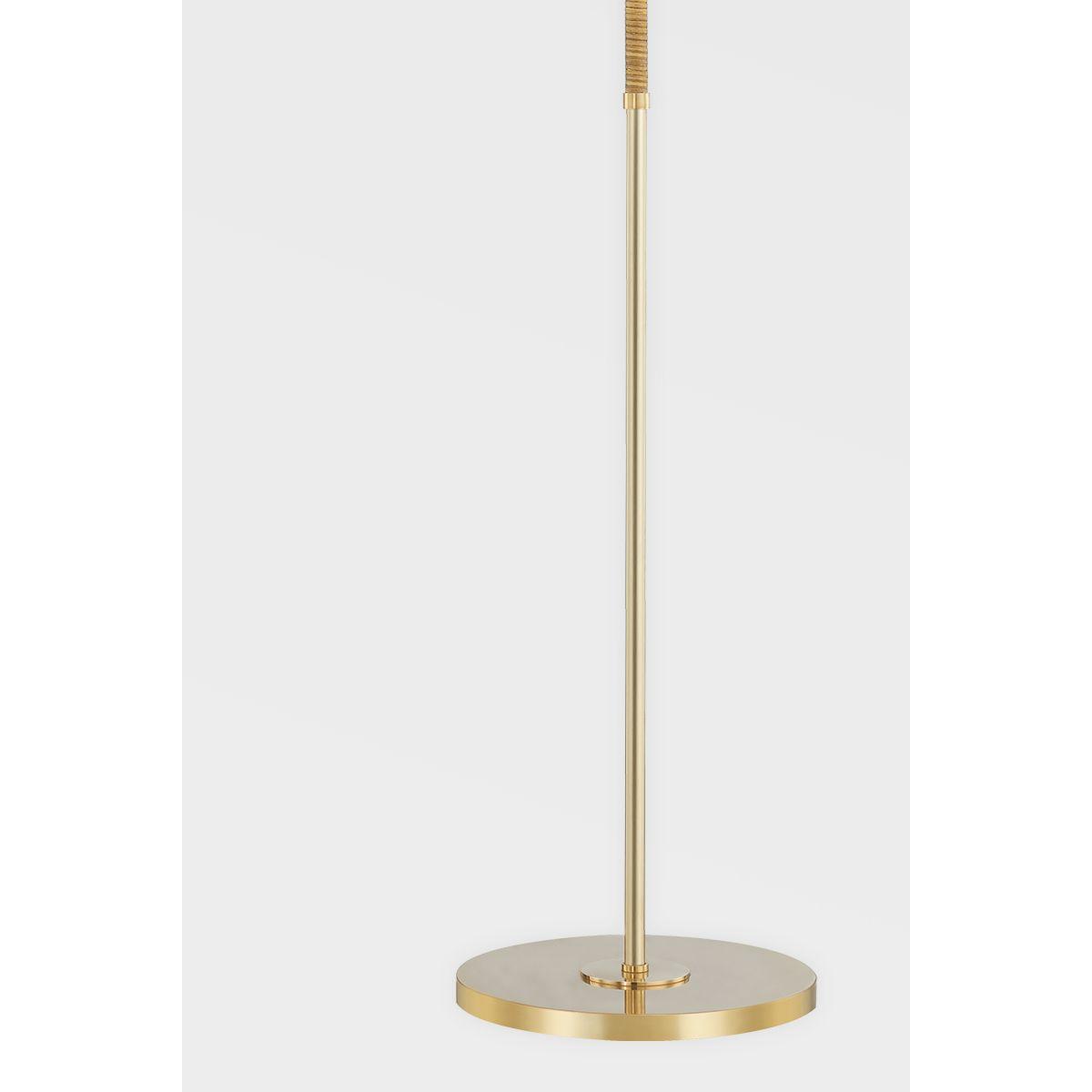 Dorset Floor Lamp Rattan and Brass Accents - Bees Lighting