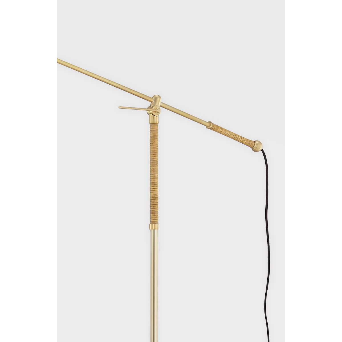 Dorset Floor Lamp Rattan and Brass Accents - Bees Lighting