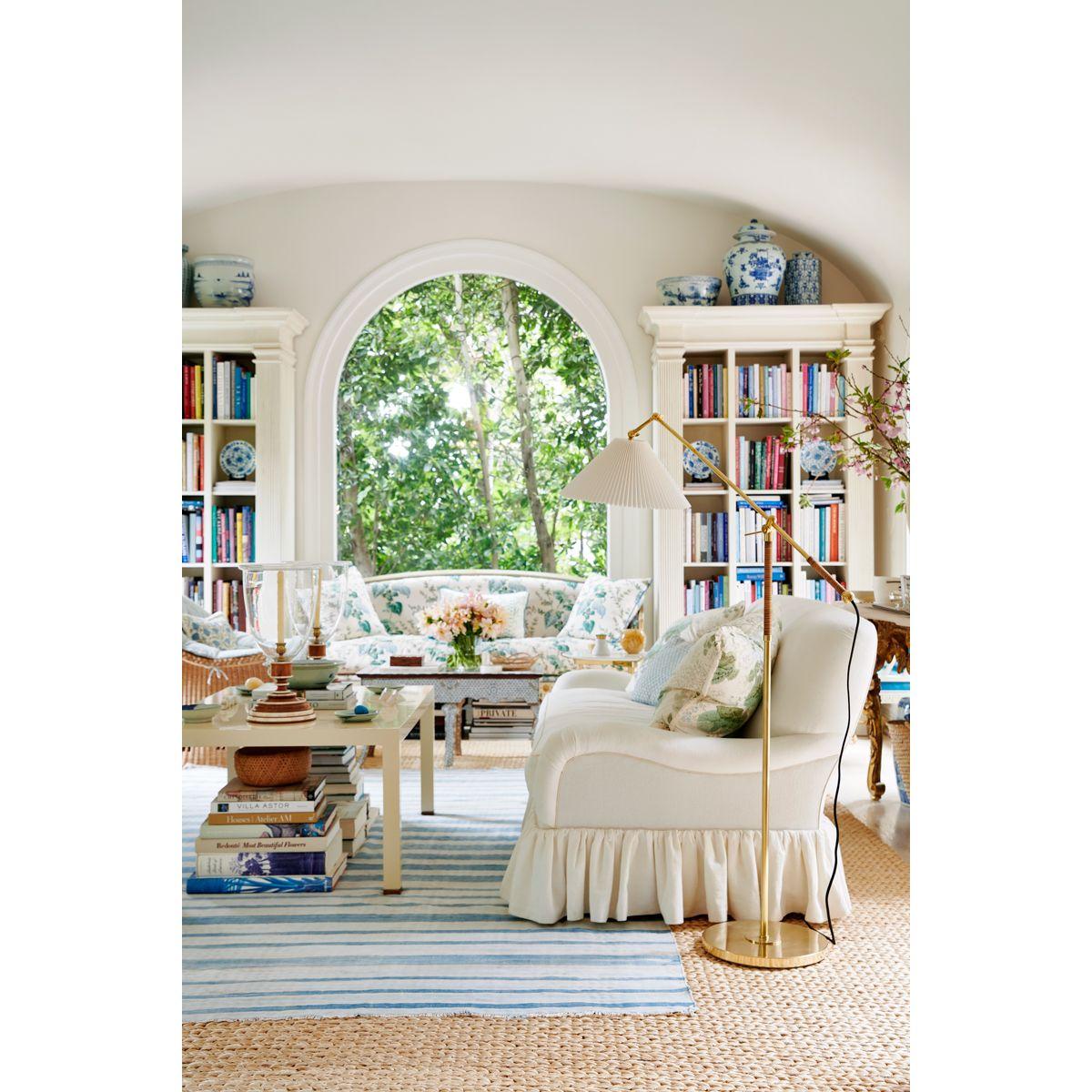 Dorset Floor Lamp Rattan and Brass Accents - Bees Lighting