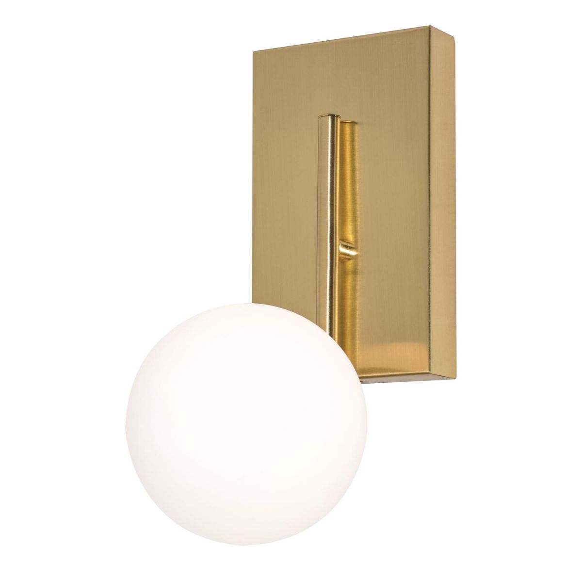 Metropolitan 12 in. LED Bath Sconce Satin Brass Finish White Shade - Bees Lighting