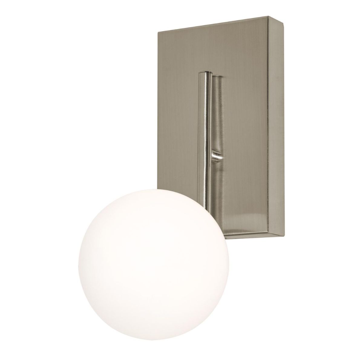 Metropolitan 12 in. LED Bath Sconce Satin Nickel Finish White Shade - Bees Lighting